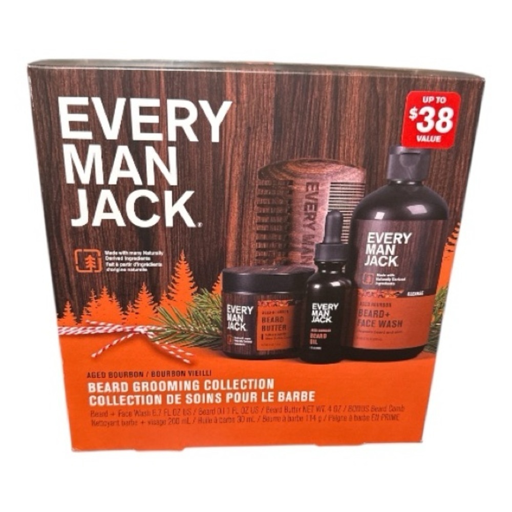 NEW! Every Man Jack Aged Bourbon Beard Grooming Collection Set